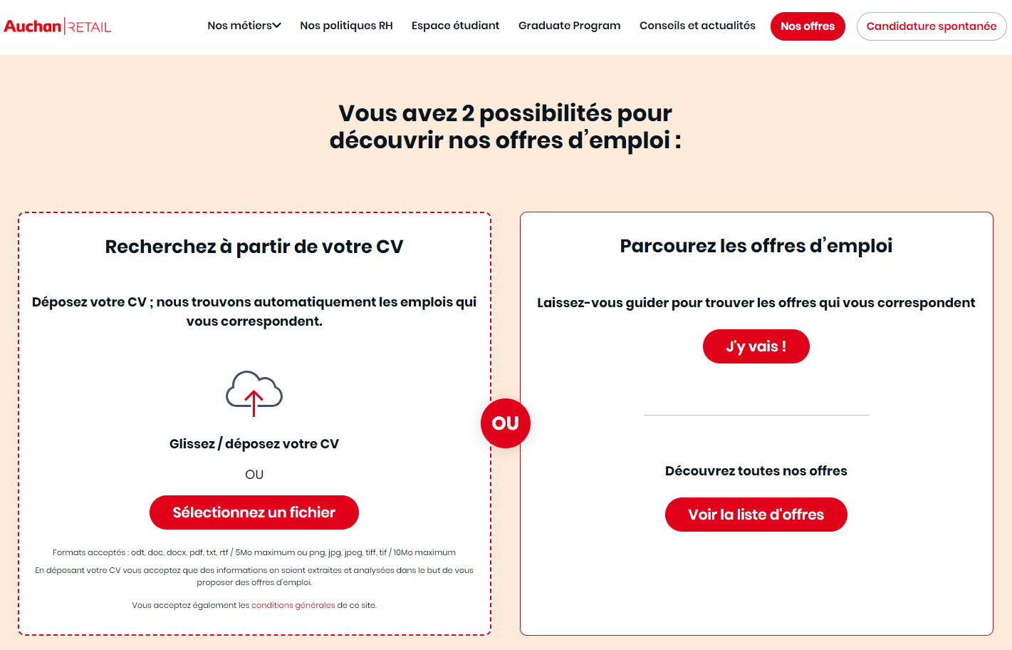 Auchan a des opportunités d'emploi, nous vous guiderons.