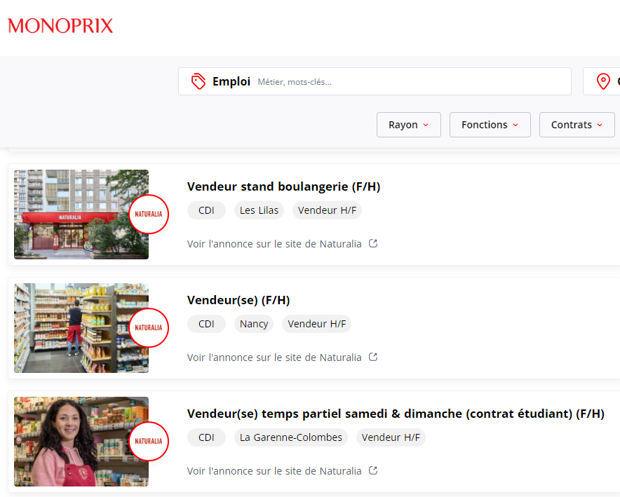 Monoprix ouvre des postes, nous vous aiderons à postuler.